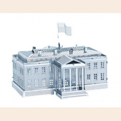 Объемная металлическая 3D модель White House 7,5х6,8х5,9см 	